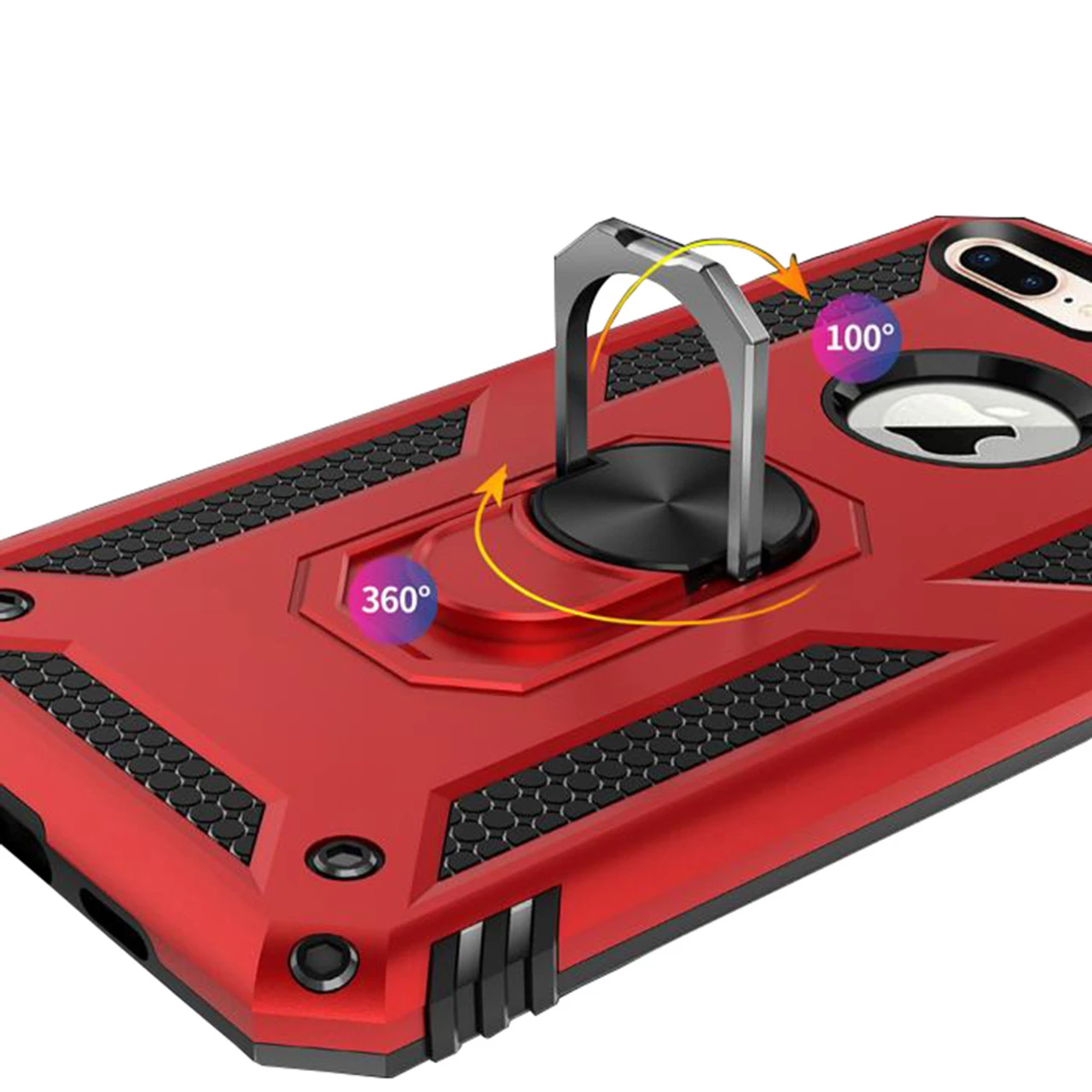 Red Heavy Duty 360 Rotating Metal Ring Stand Case For IPhone 7 / 8 5 Red Heavy Duty 360 Rotating Metal Ring Stand Case For IPhone 7 / 8 - Image 5