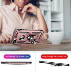 Rose Gold IPhone 7 / 8 Shock Proof 360 Rotating Metal Ring Stand Case -Cheap NewCase Store iphone 8 metal ring kickstand case rose gold 5 57194.1649129855
