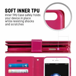 Stylish Hot Pink IPhone SE 2020 Genuine Mercury Mansoor Diary Wallet Case -Cheap NewCase Store iphone se 2020 mercury mansoor wallet hot pink 6 72674.1594863433
