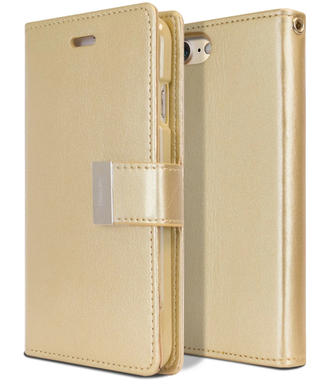 Stylish IPhone SE 2020 Genuine Mercury Rich Diary Wallet Case - Gold 1 Stylish IPhone SE 2020 Genuine Mercury Rich Diary Wallet Case - Gold