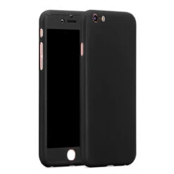 Black IPhone X / XS 360 Full Body Protection Case + Tempered Glass