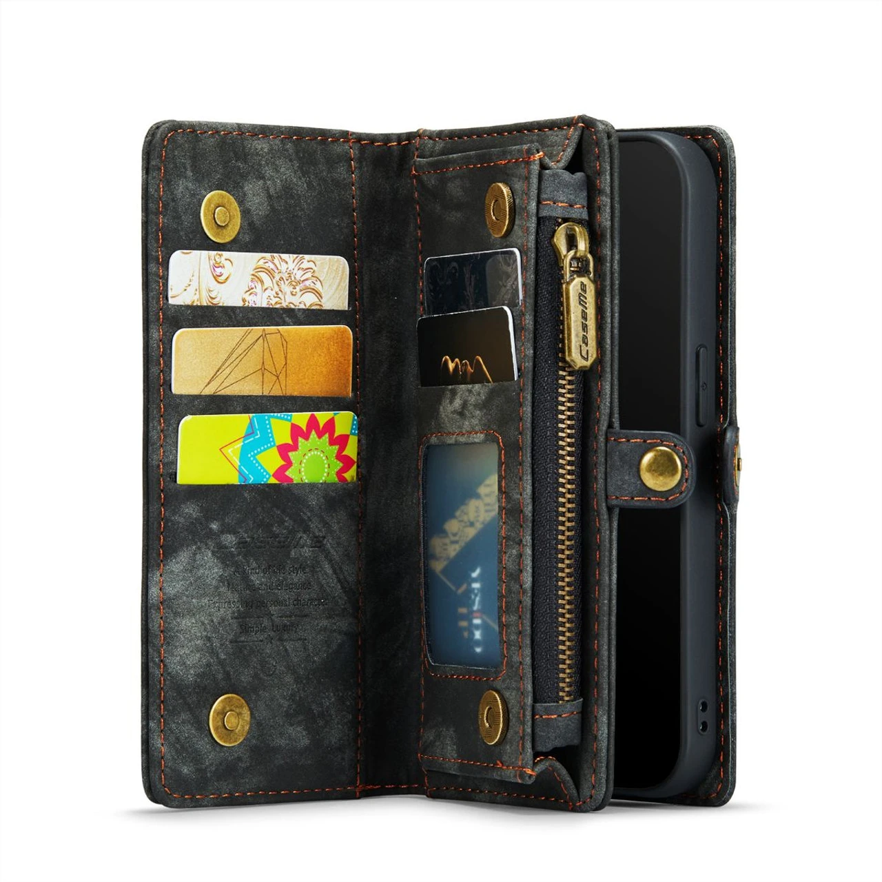 Black IPhone X / XS Multi-functional Wallet Zipper Purse Magnetic Case 1 Black IPhone X / XS Multi-functional Wallet Zipper Purse Magnetic Case