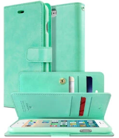 Mint Green Genuine Mercury Mansoor Diary Wallet Case For IPhone X / XS