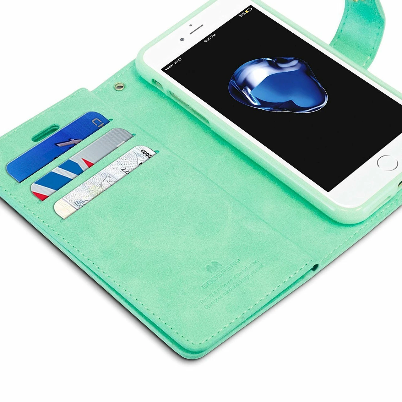 Mint Green IPhone XR Genuine Mercury Mansoor Diary Wallet Case 6 Mint Green IPhone XR Genuine Mercury Mansoor Diary Wallet Case - Image 6