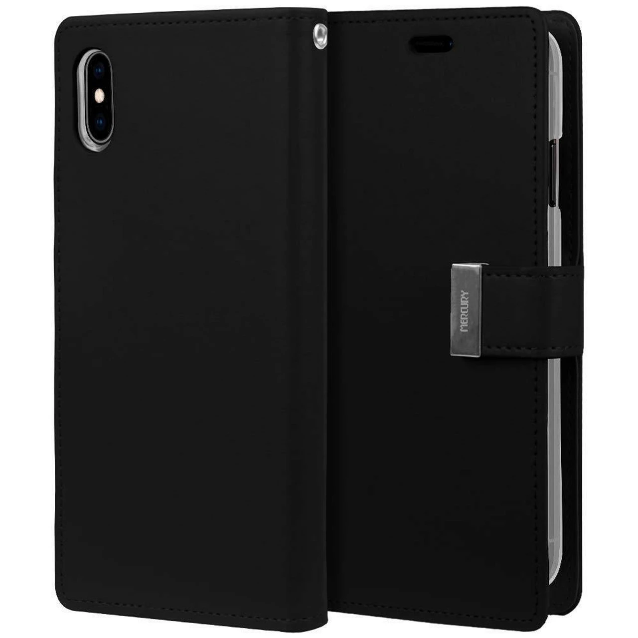 Black Genuine Mercury Rich Diary Quality Wallet Case For IPhone X / XS 2 Black Genuine Mercury Rich Diary Quality Wallet Case For IPhone X / XS - Image 2
