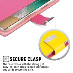 Hot Pink Mercury Rich Diary Premium Wallet Case For IPhone X / XS -Cheap NewCase Store iphone x xs mercury rich diary hot pink 3 44593.1685698333