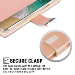Rose Gold IPhone X / XS Mercury Rich Diary Premium Wallet Case -Cheap NewCase Store iphone x xs mercury rich diary rosegold 3 80303.1685698318