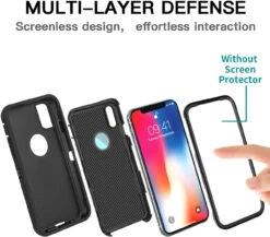 Black Full Body Heavy Duty Defender Case For IPhone X / XS 9 Black Full Body Heavy Duty Defender Case For IPhone X / XS -Cheap NewCase Store iphone x xs military grade defender case black 3 05473.1673678445