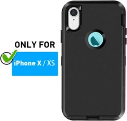 Black Full Body Heavy Duty Defender Case For IPhone X / XS 12 Black Full Body Heavy Duty Defender Case For IPhone X / XS -Cheap NewCase Store iphone x xs military grade defender case black 6 57312.1673678445