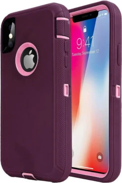 Purple IPhone X / XS Tradies Military Defender Heavy Duty Case