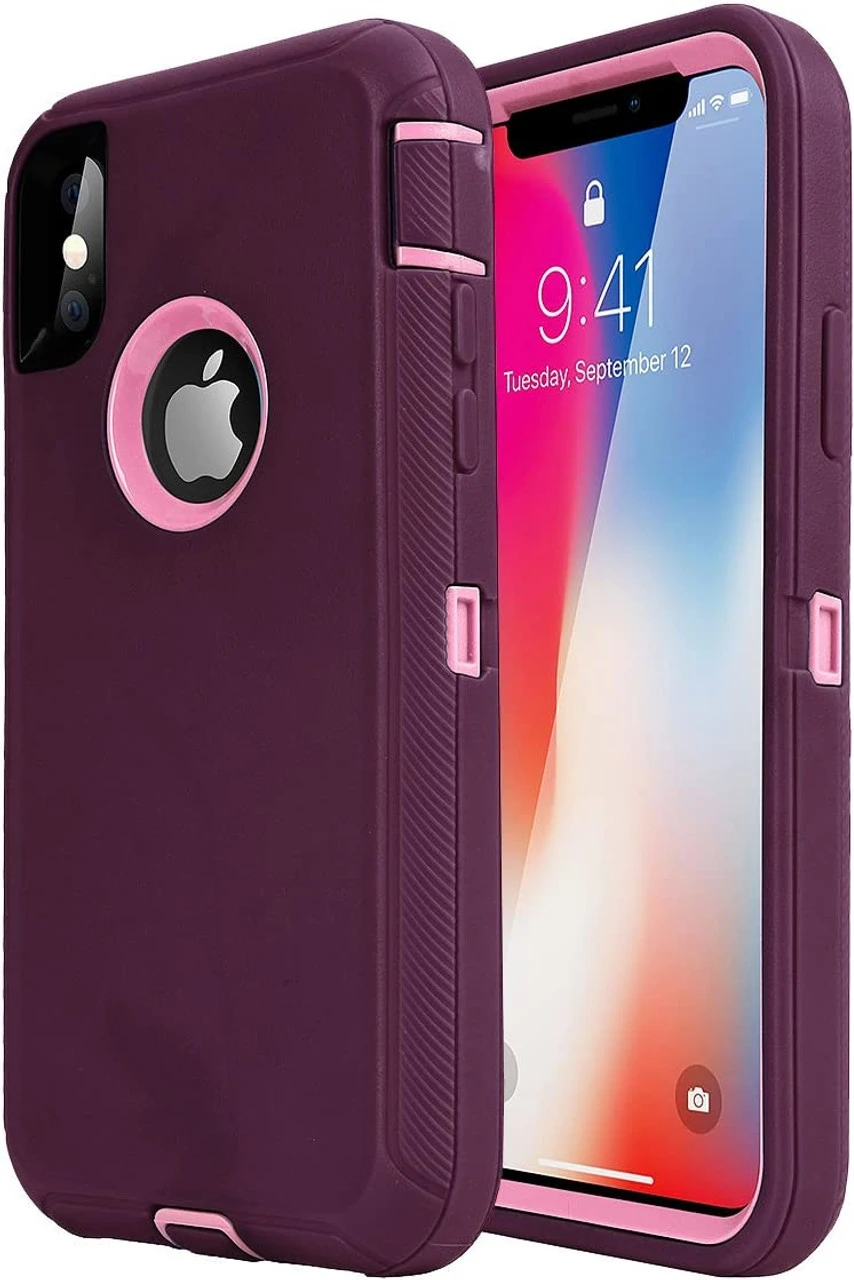 Purple IPhone X / XS Tradies Military Defender Heavy Duty Case 1 Purple IPhone X / XS Tradies Military Defender Heavy Duty Case