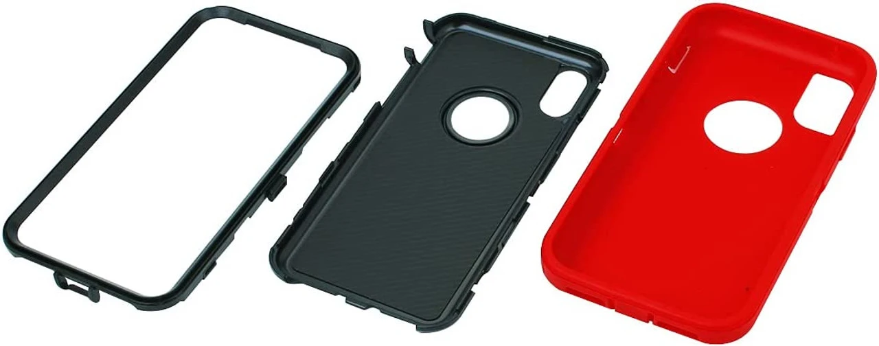 Red Heavy Duty Military Defense Drop Proof Case For IPhone X / XS 4 Red Heavy Duty Military Defense Drop Proof Case For IPhone X / XS - Image 4