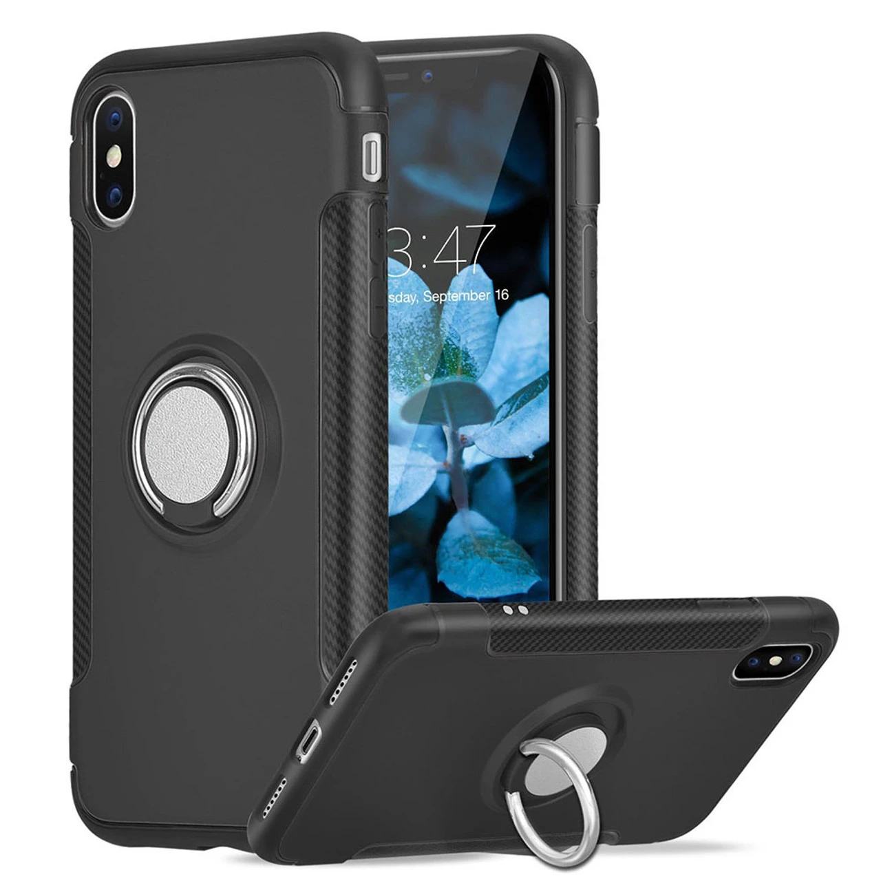 Black Metal Circle 360 Degree Ring Shock Proof Case For IPhone XR 1 Black Metal Circle 360 Degree Ring Shock Proof Case For IPhone XR