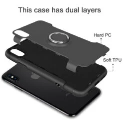 Black Metal Circle 360 Degree Ring Shock Proof Case For IPhone XR 6 Black Metal Circle 360 Degree Ring Shock Proof Case For IPhone XR -Cheap NewCase Store iphone xr 360 ring case black 3 07136.1639540432