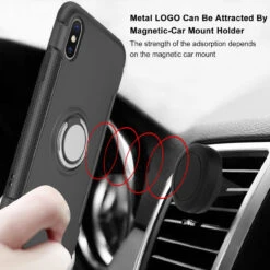 Black Metal Circle 360 Degree Ring Shock Proof Case For IPhone XR 7 Black Metal Circle 360 Degree Ring Shock Proof Case For IPhone XR -Cheap NewCase Store iphone xr 360 ring case black 4 94776.1639540432
