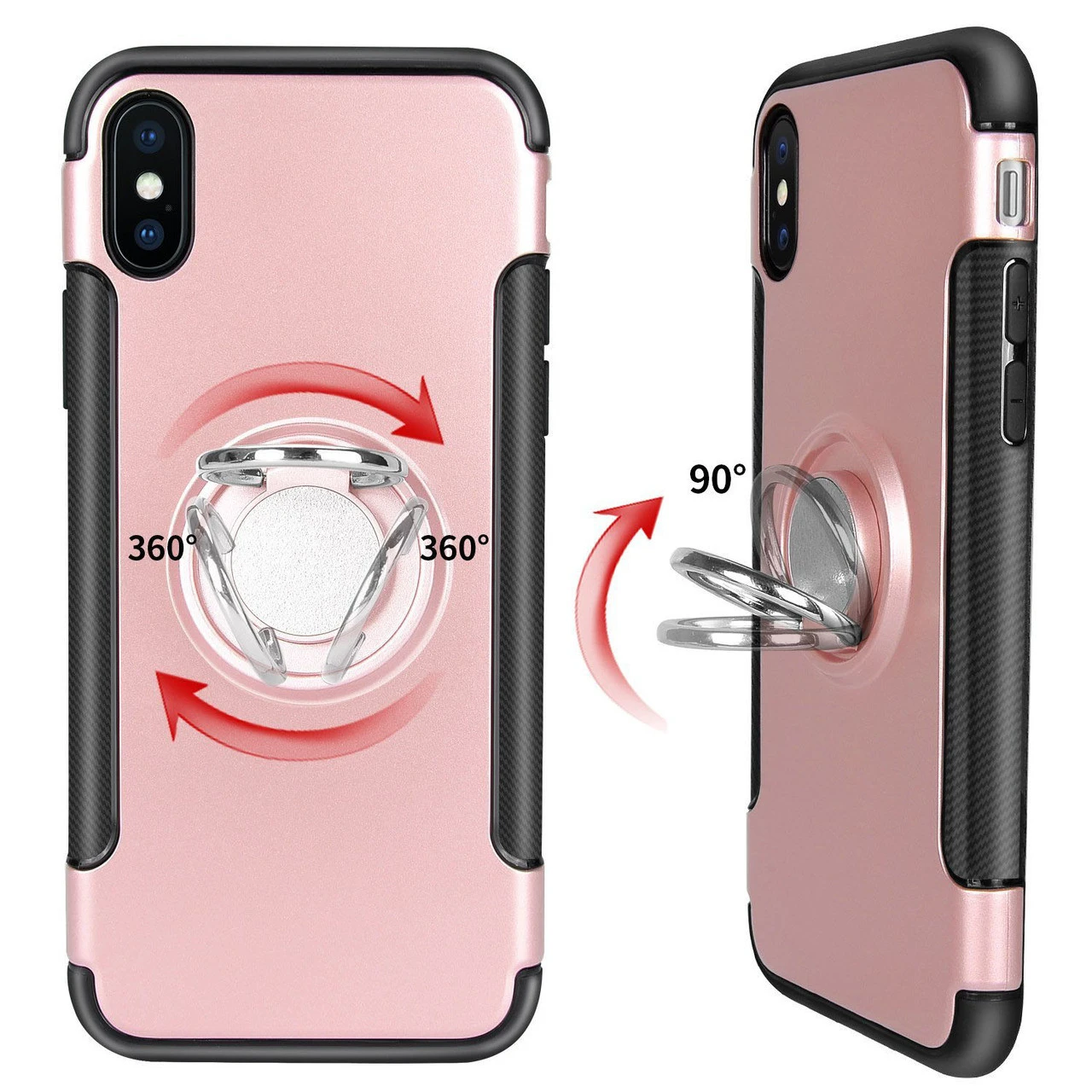 Rose Gold IPhone XR Metal 360 Degree Metal Ring Armour Stand Case 2 Rose Gold IPhone XR Metal 360 Degree Metal Ring Armour Stand Case - Image 2