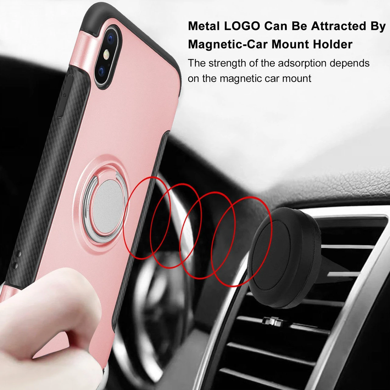 Rose Gold IPhone XR Metal 360 Degree Metal Ring Armour Stand Case 4 Rose Gold IPhone XR Metal 360 Degree Metal Ring Armour Stand Case - Image 4