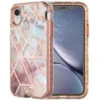 IPhone XR Geometric Gold Marble Heavy Duty Defender Case