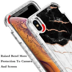 Black/White Marble Stone Shock Proof Defender Case For IPhone 7 / 8 -Cheap NewCase Store iphone xr 3in1 marble shockproof case bw 4 65940.1574909133