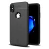 Black IPhone XR Ultra Slim Carbon Fibre Leather Texture Case Cover