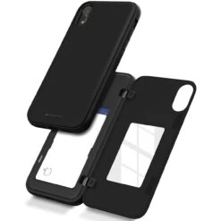 Black IPhone XR Mercury Slim Magnetic Door Case With Card Slot