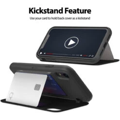 Black IPhone XR Mercury Slim Magnetic Door Case With Card Slot -Cheap NewCase Store iphone xr goospery magnetic door case black 4 57314.1667280856