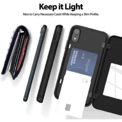 Black IPhone XR Mercury Slim Magnetic Door Case With Card Slot -Cheap NewCase Store iphone xr goospery magnetic door case black 6 29424.1667280856