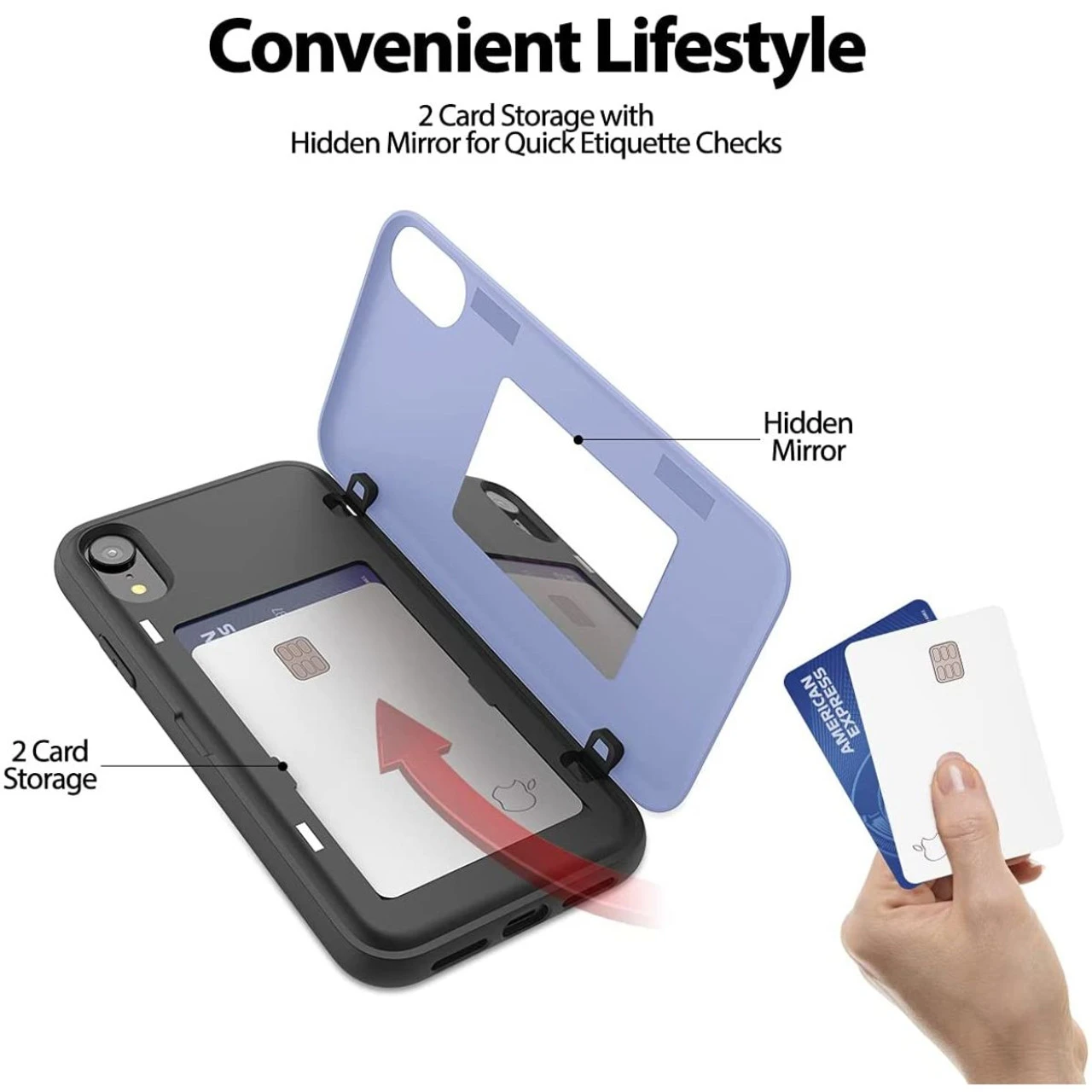 Lilac Mercury Magnetic Door 2 Card Shock Proof Case For IPhone XR 6 Lilac Mercury Magnetic Door 2 Card Shock Proof Case For IPhone XR - Image 6