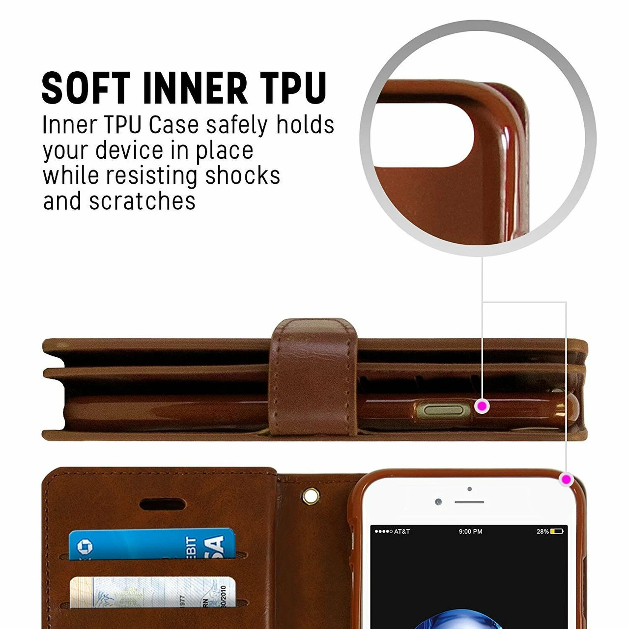 Brown IPhone XR Genuine Mercury Mansoor Diary Wallet Case Cover 5 Brown IPhone XR Genuine Mercury Mansoor Diary Wallet Case Cover - Image 5