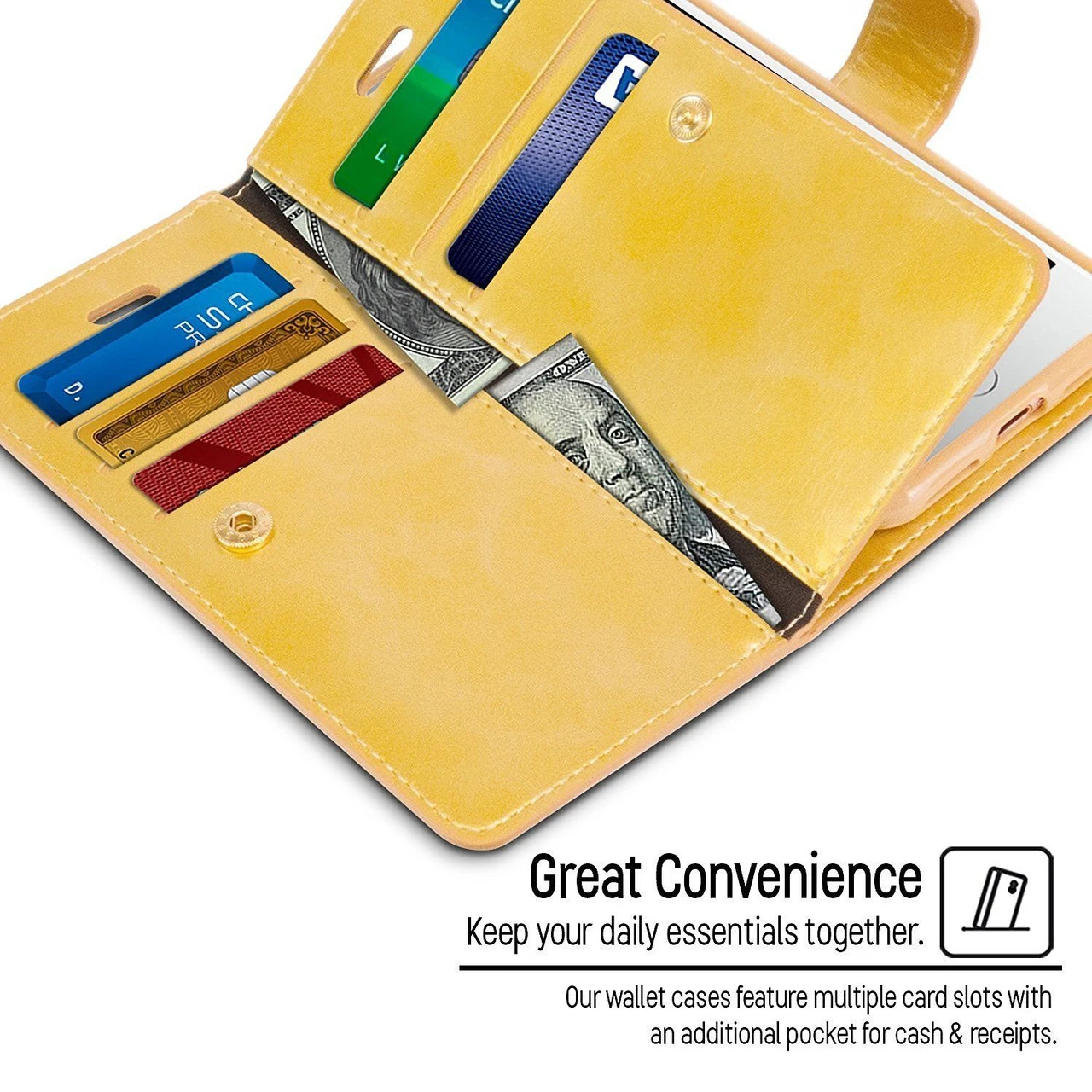 Stylish Gold IPhone XR Genuine Mercury Mansoor Diary Wallet Case 3 Stylish Gold IPhone XR Genuine Mercury Mansoor Diary Wallet Case - Image 3