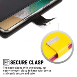 Black Genuine Mercury Rich Diary Premium Wallet Case For IPhone XR -Cheap NewCase Store iphone xr mercury rich diary black 7 09534.1685698406