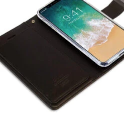 Black Genuine Mercury Rich Diary Premium Wallet Case For IPhone XR -Cheap NewCase Store iphone xr mercury rich diary black 9 46414.1685698406