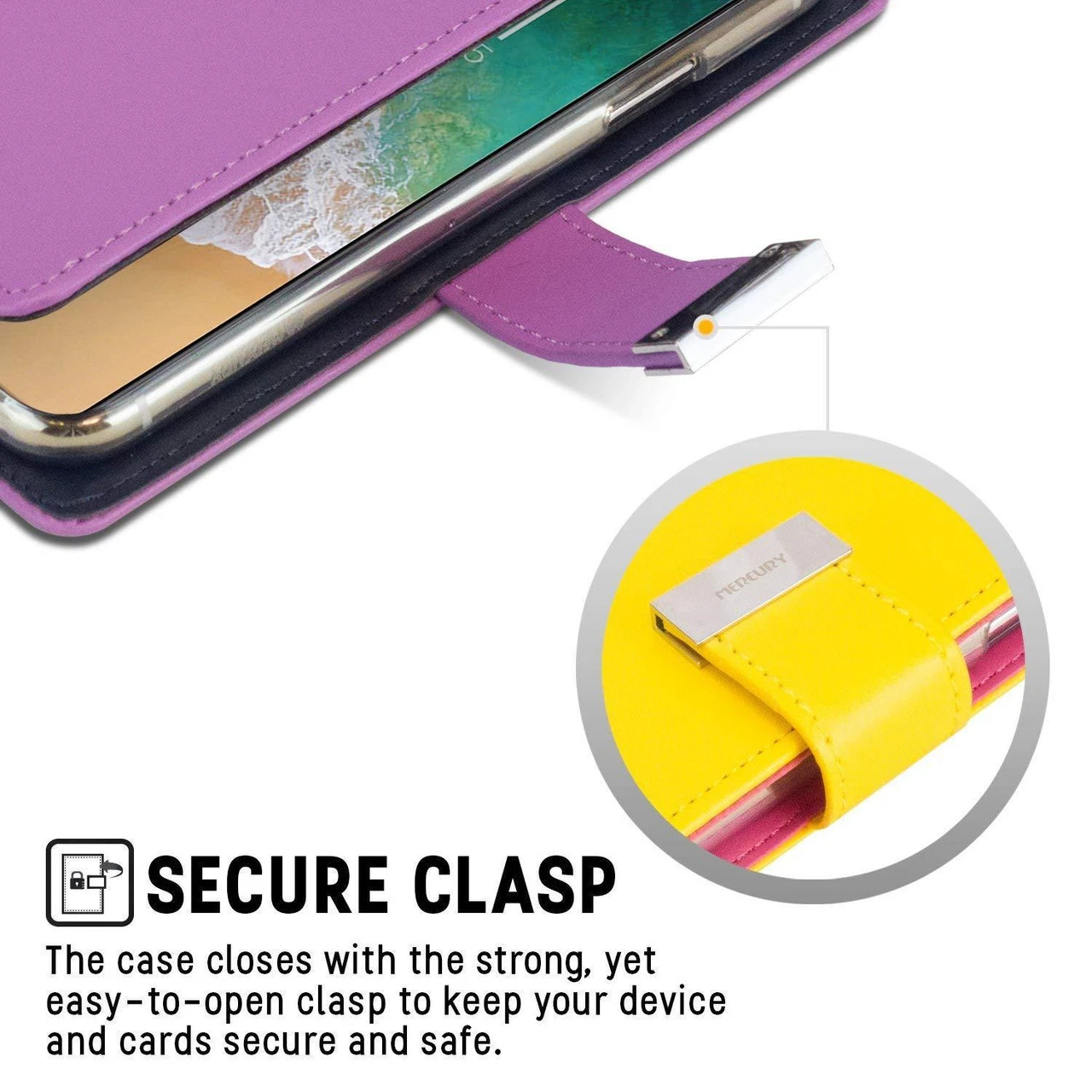 Purple Genuine Mercury Rich Diary Quality Wallet Case For IPhone XR 3 Purple Genuine Mercury Rich Diary Quality Wallet Case For IPhone XR - Image 3