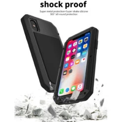 Apple IPhone XR Water Resistant Heavy Duty Full Body Metal Case -Cheap NewCase Store iphone xr metal heavy duty case black 5 17552.1592201771