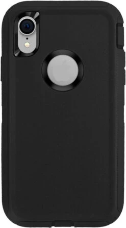 Black Rugged Shock / Drop Protection Defender Case For IPhone XR -Cheap NewCase Store iphone xr military grade defender case black 6 94013.1673678450