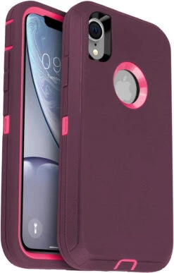 Purple IPhone XR Tough Military Grade Drop Proof Defender Case