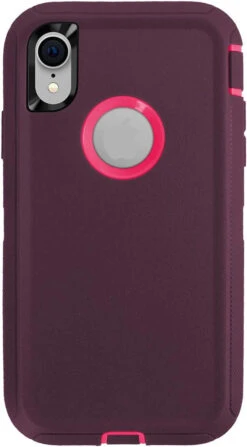 Purple IPhone XR Tough Military Grade Drop Proof Defender Case -Cheap NewCase Store iphone xr military grade defender case purple 3 66487.1677705806