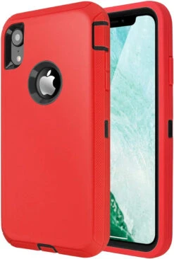 Red Full Body Heavy Duty Defender Case For IPhone XR