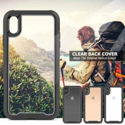 Black Clear Acrylic Heavy Duty Defender Case For IPhone XR