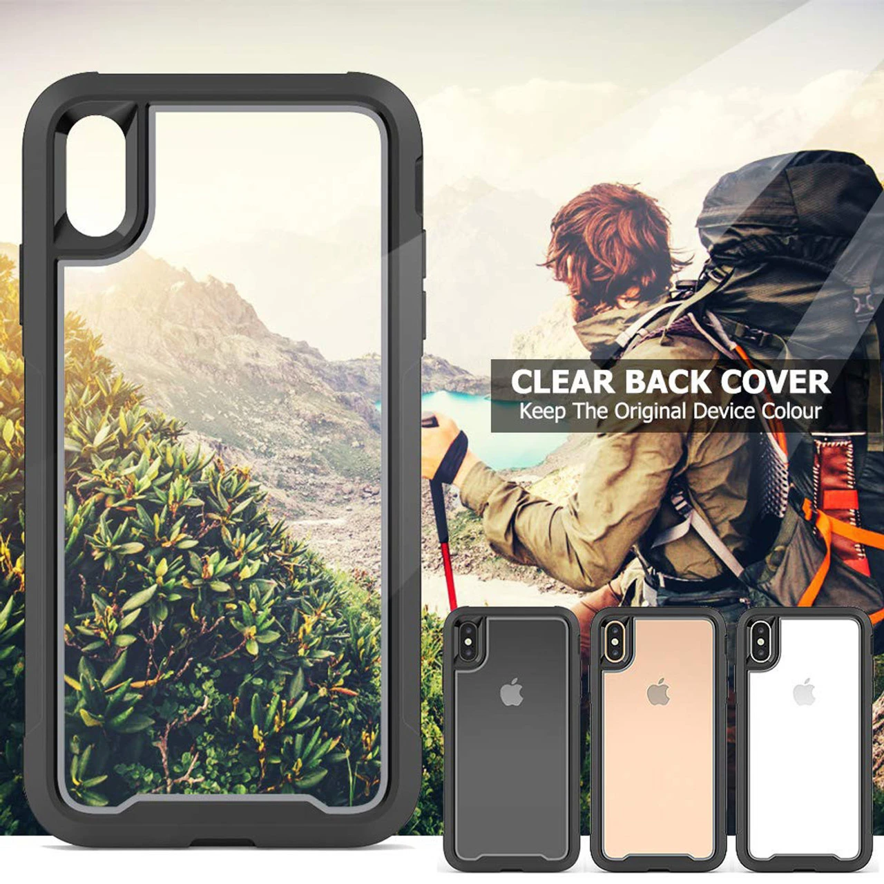 Black Clear Acrylic Heavy Duty Defender Case For IPhone XR 1 Black Clear Acrylic Heavy Duty Defender Case For IPhone XR