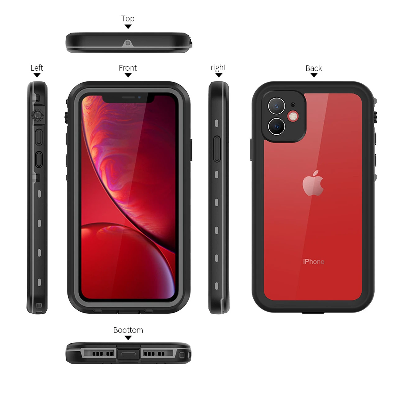 Black IPhone XR Waterproof Dirtproof Shock Proof Defender Case 2 Black IPhone XR Waterproof Dirtproof Shock Proof Defender Case - Image 2