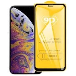 Black IPhone X / XS 9D Full Cover Tempered Glass Screen Protector
