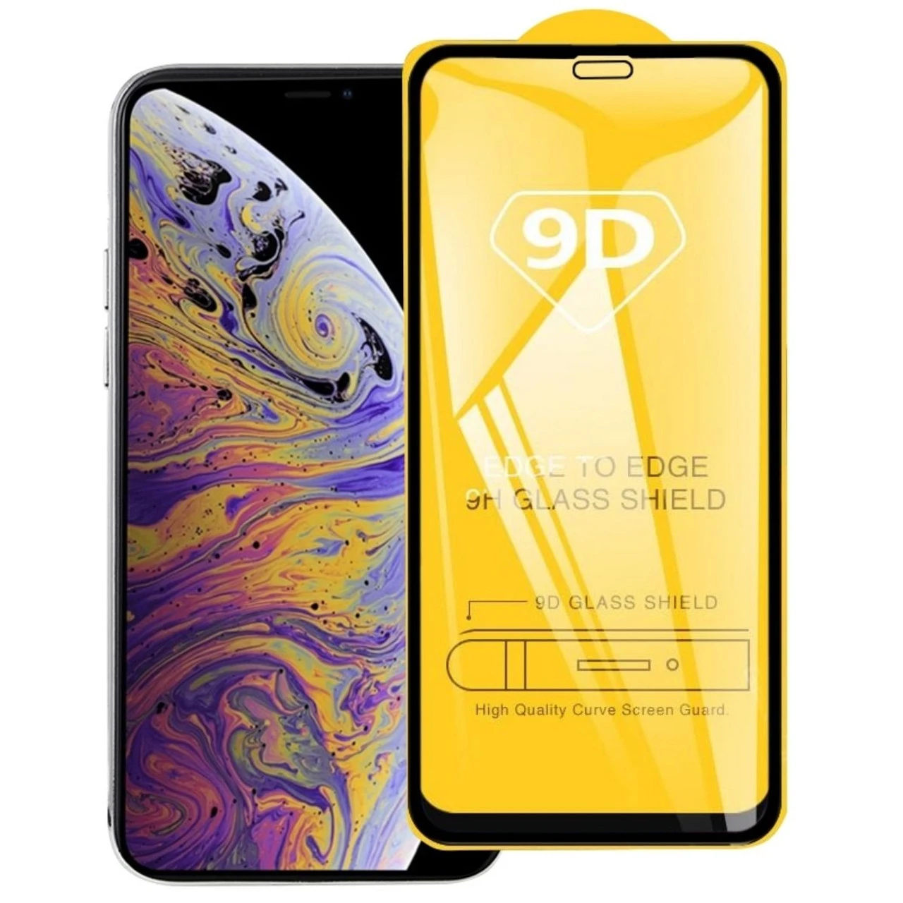 Black IPhone X / XS 9D Full Cover Tempered Glass Screen Protector 1 Black IPhone X / XS 9D Full Cover Tempered Glass Screen Protector