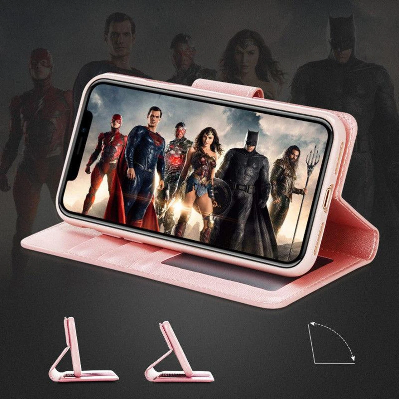 Rose Gold Apple IPhone X / XS Luxury Hanman Quality Wallet Flip Case Cover 8 Rose Gold Apple IPhone X / XS Luxury Hanman Quality Wallet Flip Case Cover - Image 8