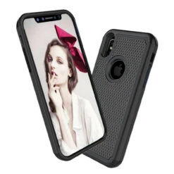 Black Heavy Duty Dual Layer Shock Proof Case For Apple IPhone X / XS