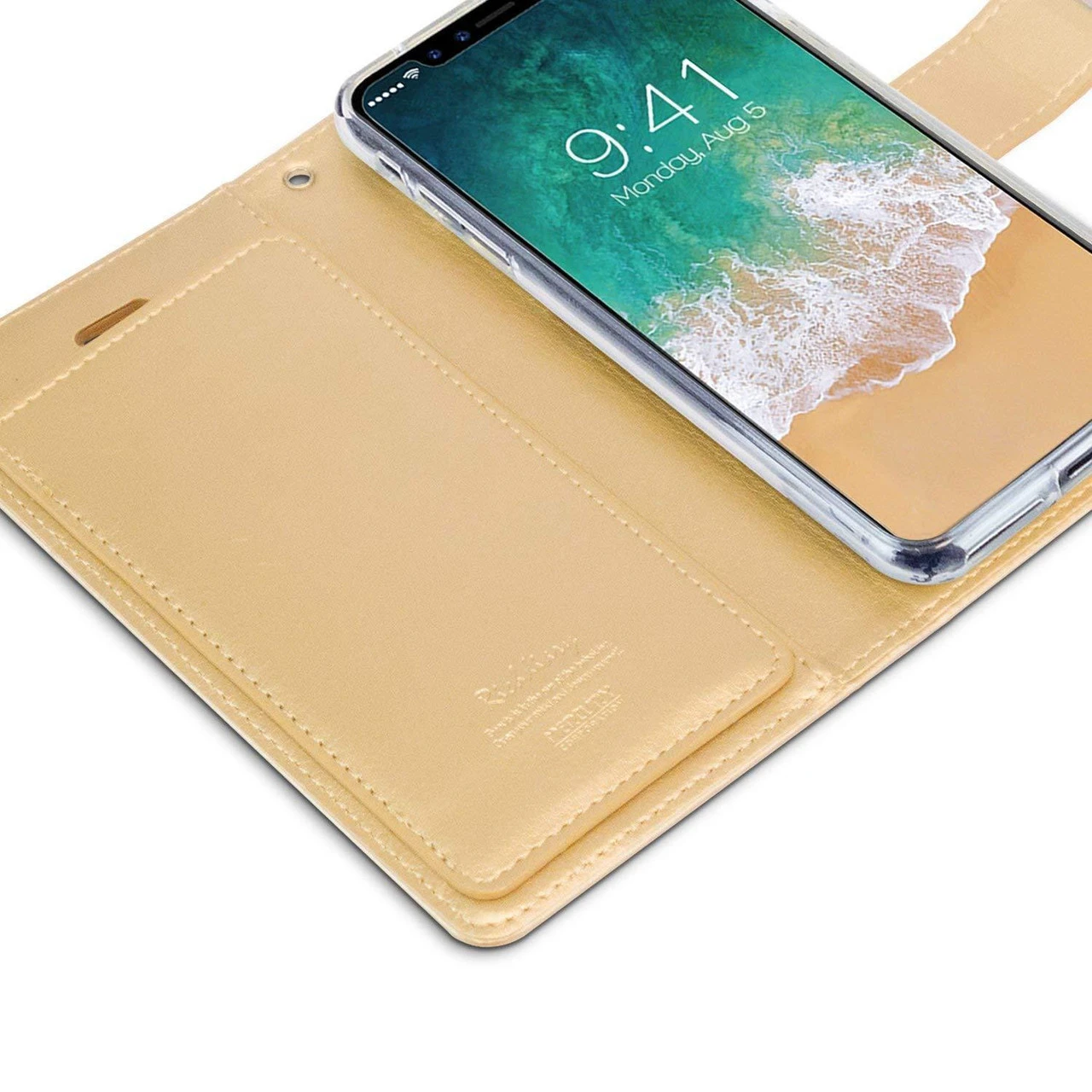 Gold Mercury Rich Diary Fashionable Wallet Case For IPhone XS MAX 5 Gold Mercury Rich Diary Fashionable Wallet Case For IPhone XS MAX - Image 5