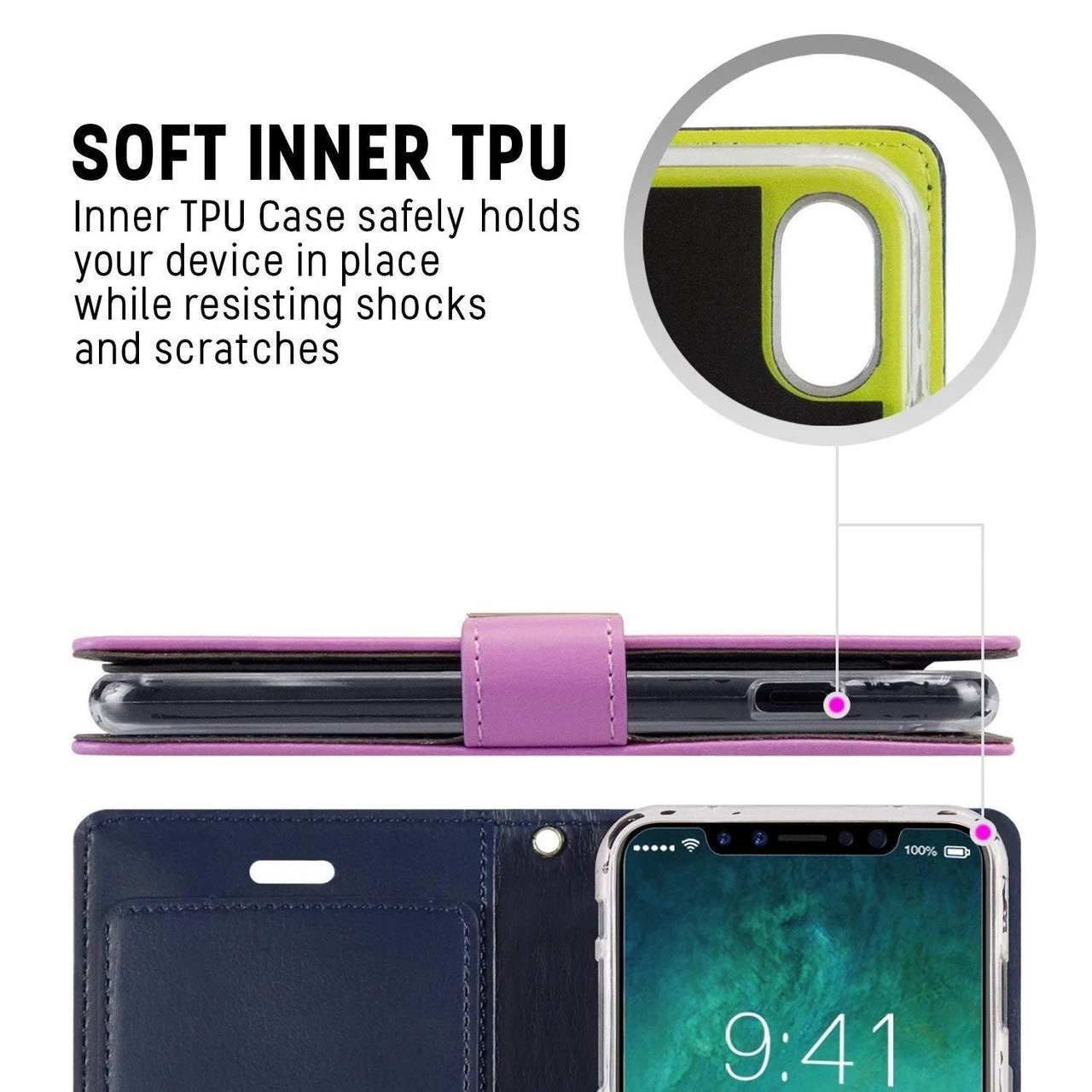 Fashionable IPhone XS MAX Mercury Rich Diary Wallet Case - Purple 2 Fashionable IPhone XS MAX Mercury Rich Diary Wallet Case - Purple - Image 2