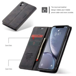 Business IPhone XS CaseMe Slim Magnetic Wallet Case - Black -Cheap NewCase Store iphone xs xsmax xr caseme wallet black 5 28956.1657603161