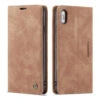 Brown CaseMe Slim Magnetic Classy Wallet Case For IPhone XR