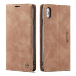 Brown CaseMe Soft Matte Exceptional Wallet Case For IPhone XS Max